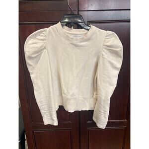 Soldout NYC Cream The Just Enough Puff Long Sleeve 100% Organic Cotton Size S